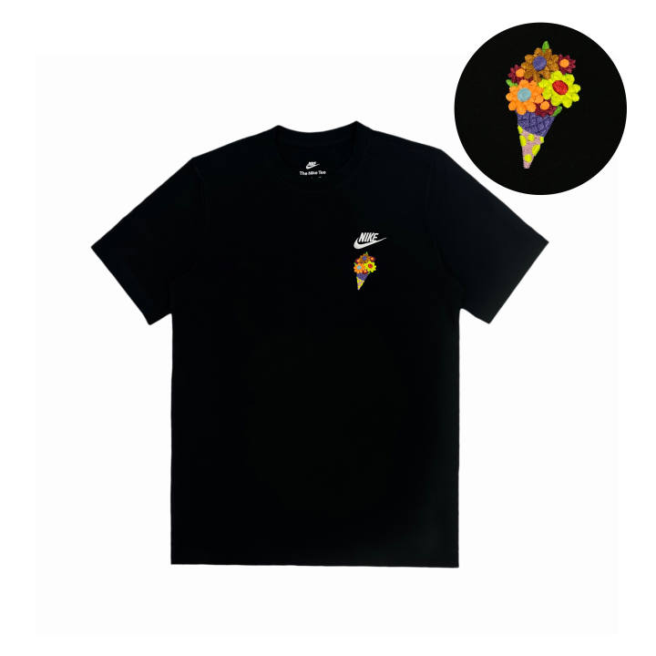 Nike Nike Local Star Sweet Cone Flower Language Embroidery T Shirt Unisex Black