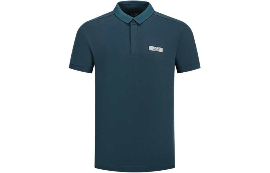 EMPORIO ARMANI EA7 SS24 Polo Shirt Men's Lake Blue