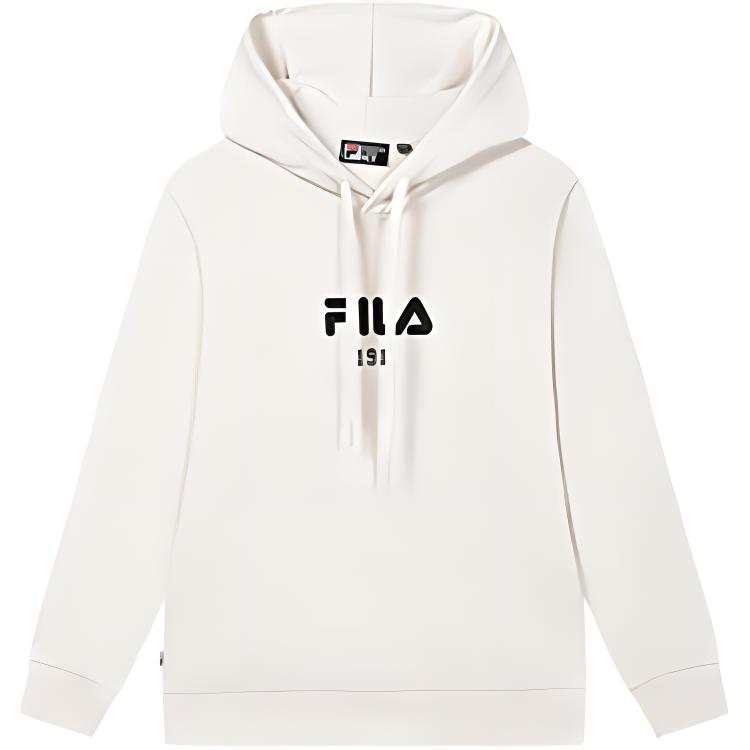 FILA ORIGINALE Letter Comfortable Soft Loose Fit Knitted Fabric Hooded Long Sleeved Fleece Lined Sweatshirt Unisex