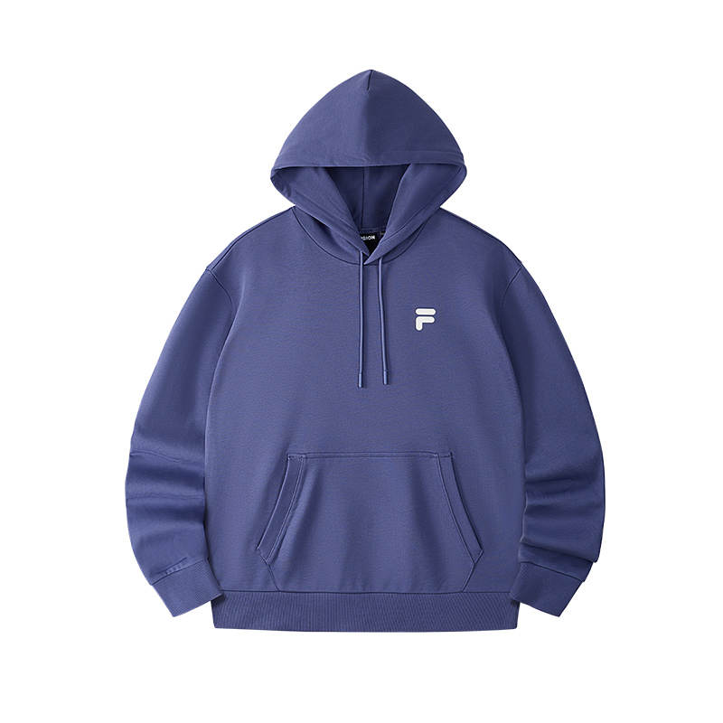 FILA FUSION Sweatshirts Unisex Le Di Blue Hooded Moderate