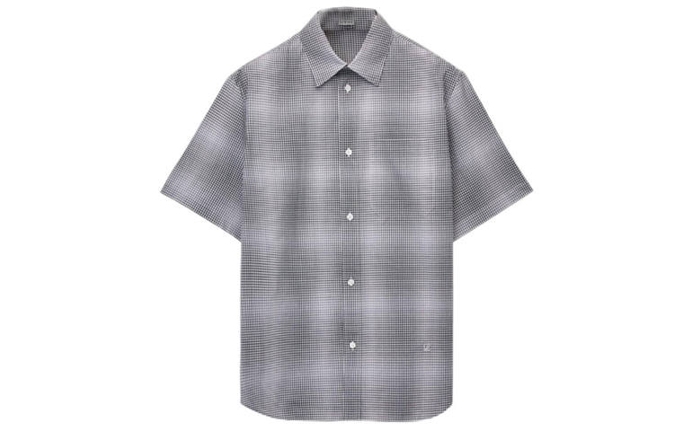 LOEWE LOEWE Shirts Men's Black Square Collar Moderate Shirt