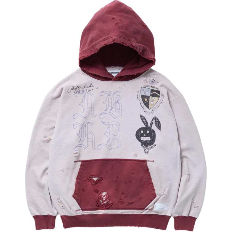 NEIGHBORHOOD Savage Rabbit print Distressed Hoodie