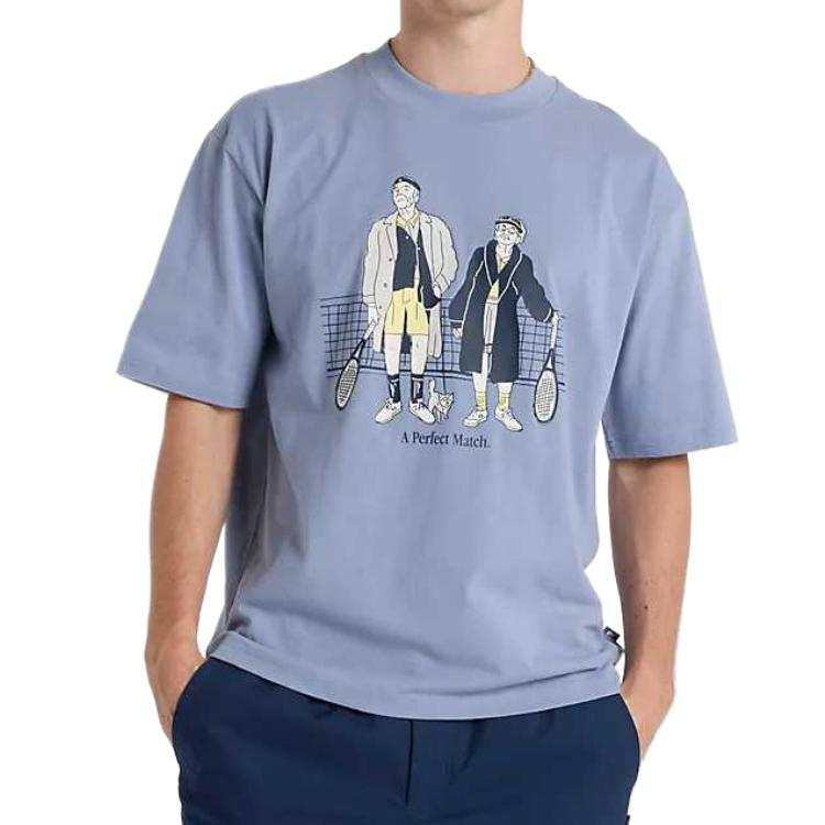 New Balance New Balance T Shirts Men's Blue Crew Neck Moderate