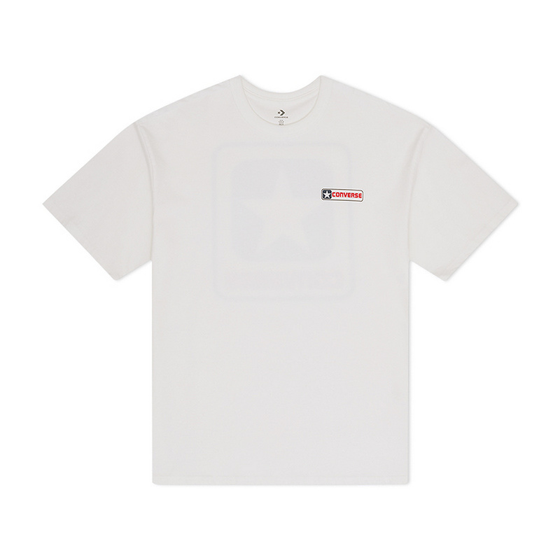 Converse Converse T Shirts Men's White Crew Neck Moderate