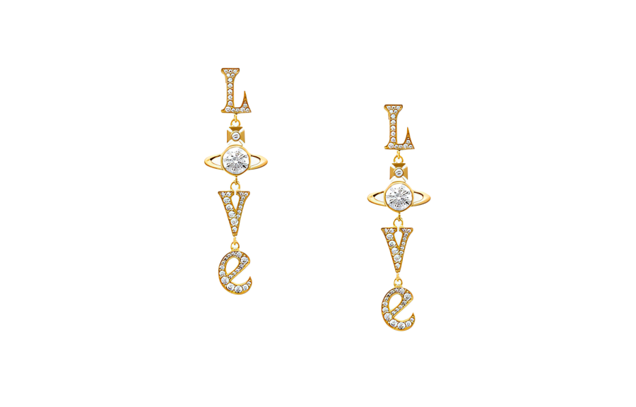 Vivienne Westwood Crystal, Electroplated, Cubic Zirconia, Brass Earrings Women's Gold