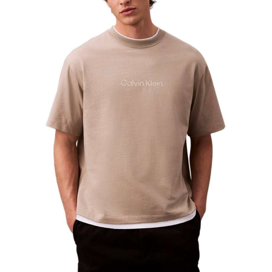 CALVIN KLEIN T Shirt Men's Vintage Khaki