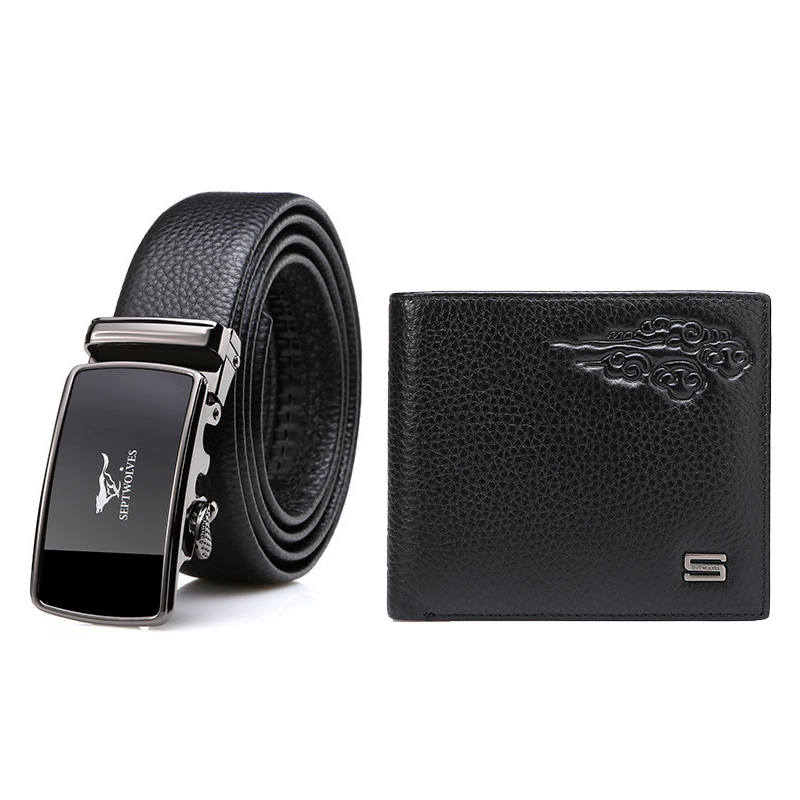 SEPTWOLVES SEPTWOLVES Cow Leather Belt Wallet Box Men's Width 3.5CM