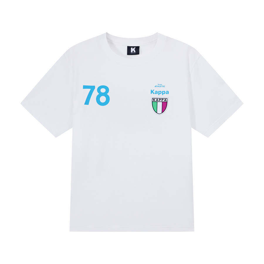 Kappa T Shirts Men's Korean White 012 Crew Neck Straight Fit