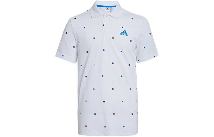 Adidas Adidas Polo Shirts Men's White Polo Collar Moderate Straight Fit