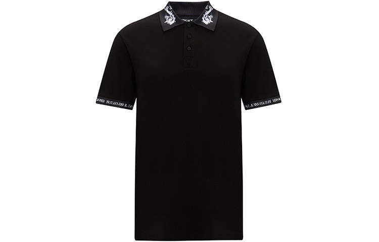 VERSACE JEANS COUTURE SS24 Polo Shirt Men's Black White