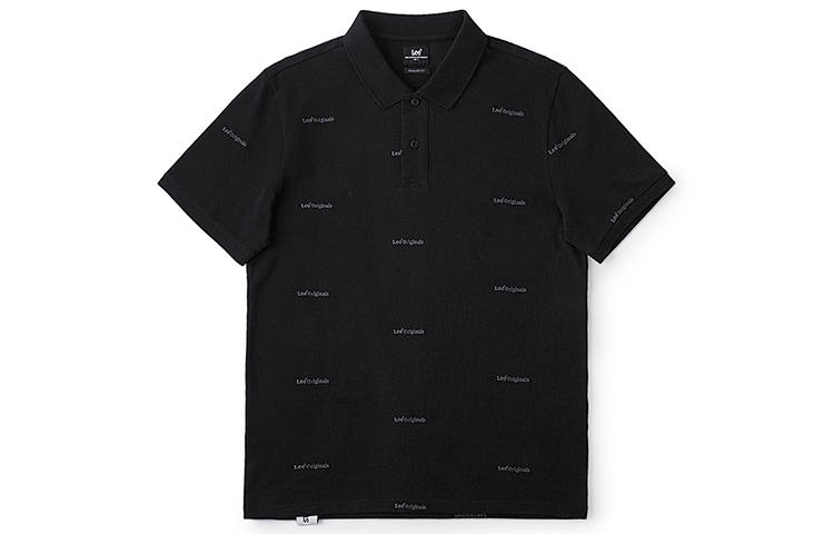 Lee Polo Shirts Men's Black Polo Collar Moderate Straight Fit
