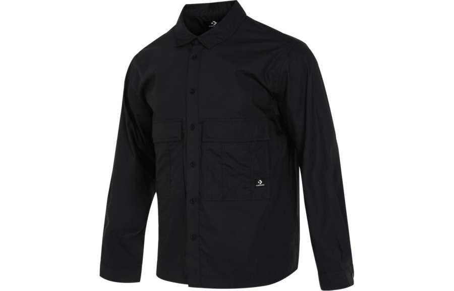 Converse Converse Shirts Men's Black Lapel Moderate Shirt
