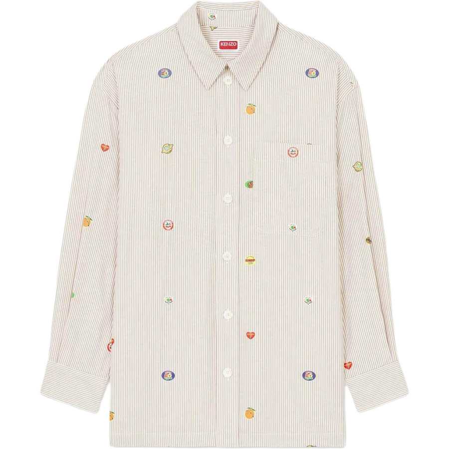Kenzo Fruit Stickers striped shirt