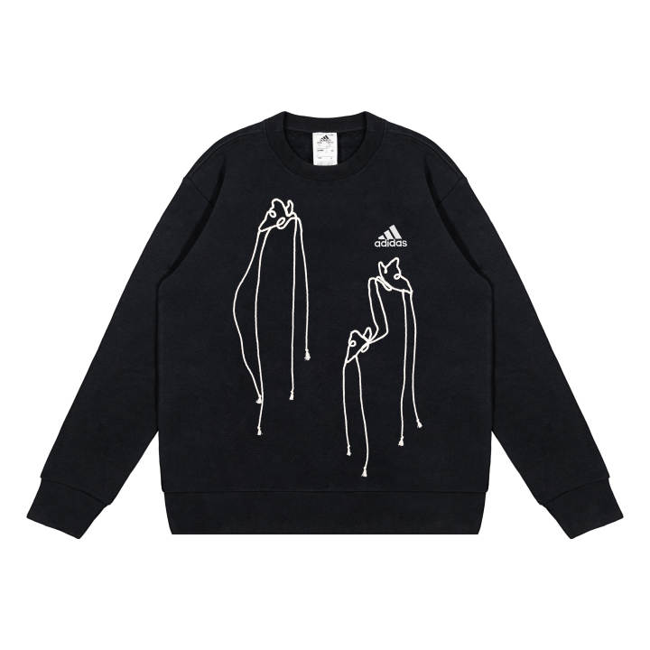 Adidas Adidas Sweatshirts Unisex Black Crew Neck Moderate Regular