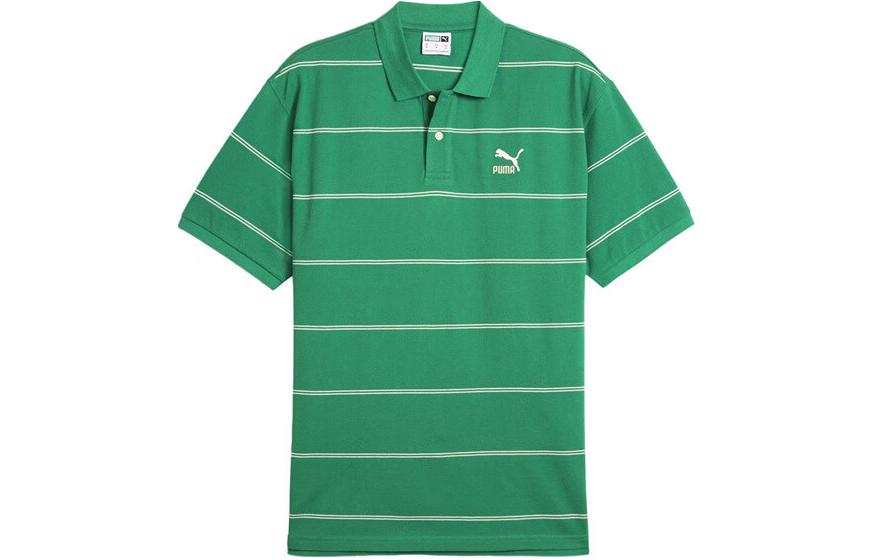 PUMA Polo Shirts Men's Green Polo Collar Moderate Other