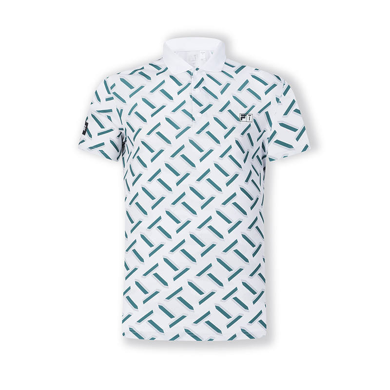 FILA Polo Shirts Men's All Over Print Polo Collar Moderate Straight Fit