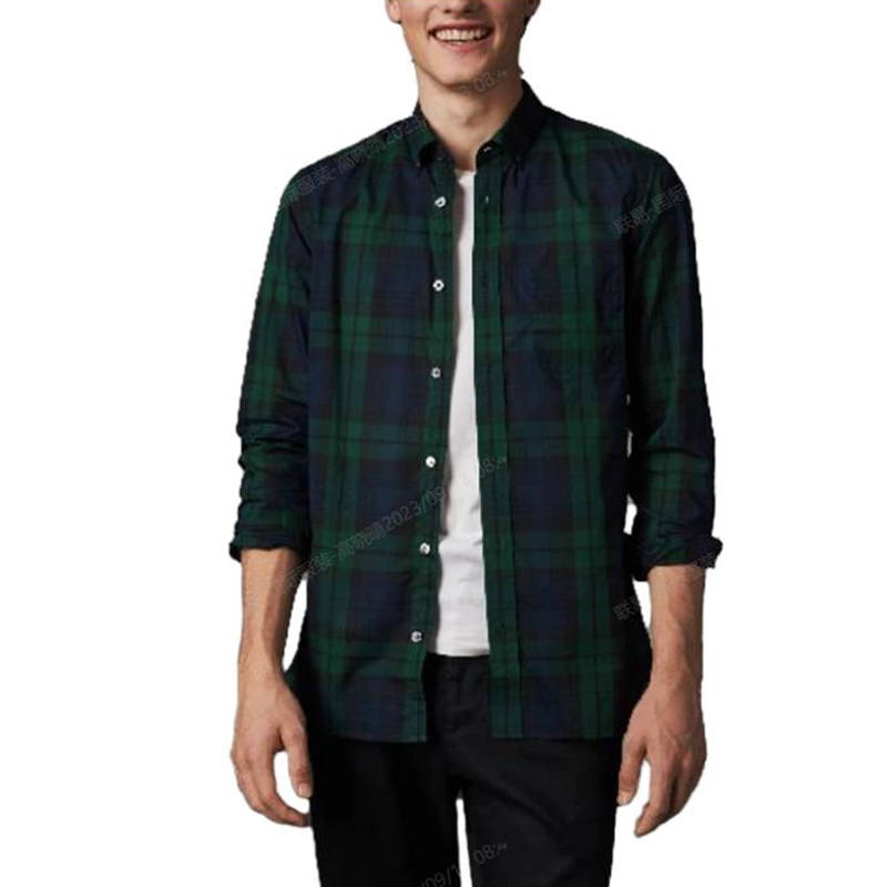 Burberry Shirts Men's Green Lapel Moderate Other