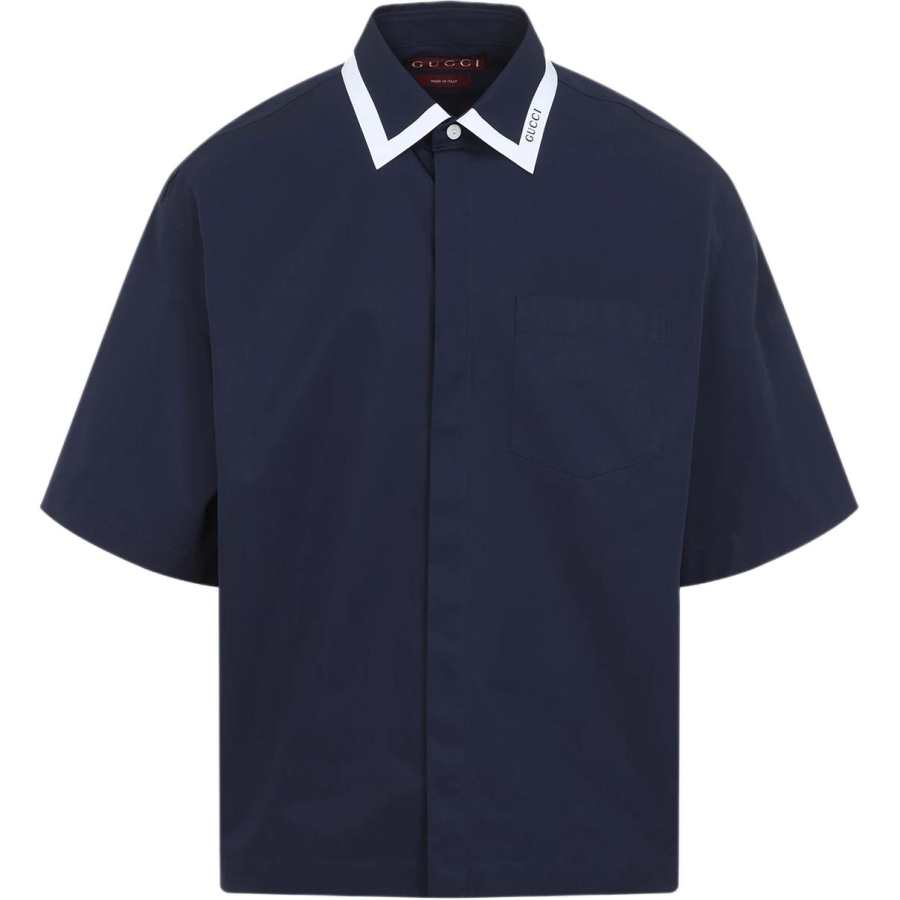 GUCCI Collared Detailed Short Sleeved Shirt