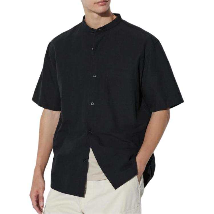 UNIQLO Shirts Unisex Black Stand Collar Moderate Other