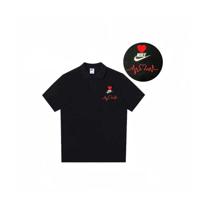 Nike Nike Polo Shirts Unisex Black Polo Collar Moderate Straight Fit