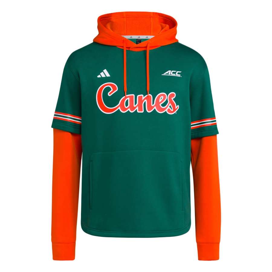 Adidas Adidas Free Shipping With AdiClub Miami Hurricanes Hooded Jersey