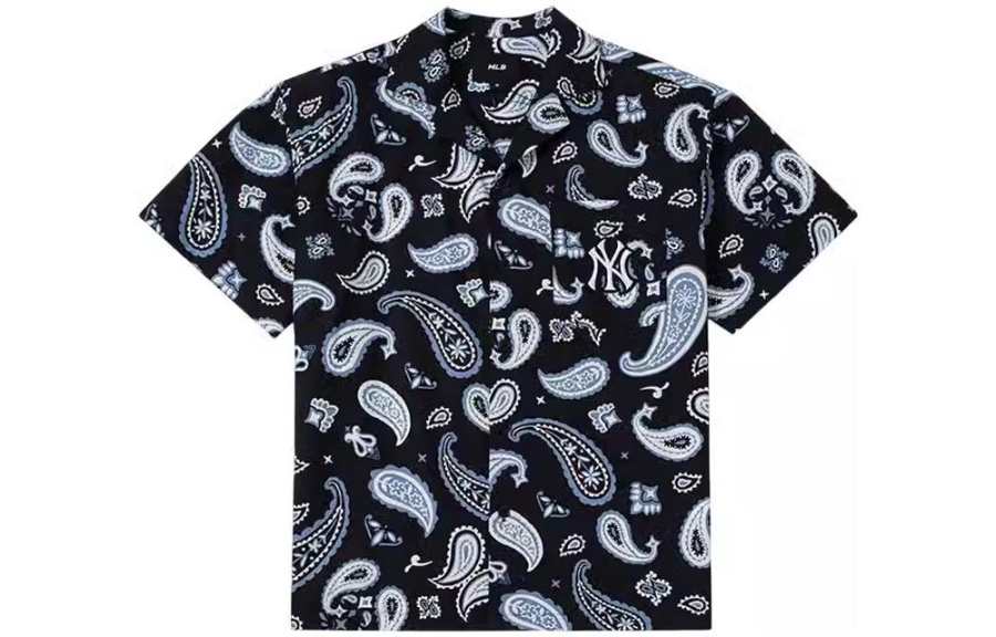MLB Cashew Flowers Shirts Unisex Black Lapel Moderate Other