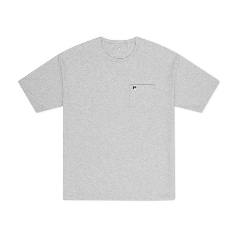 Converse Converse T Shirts Men's Gray Crew Neck Moderate