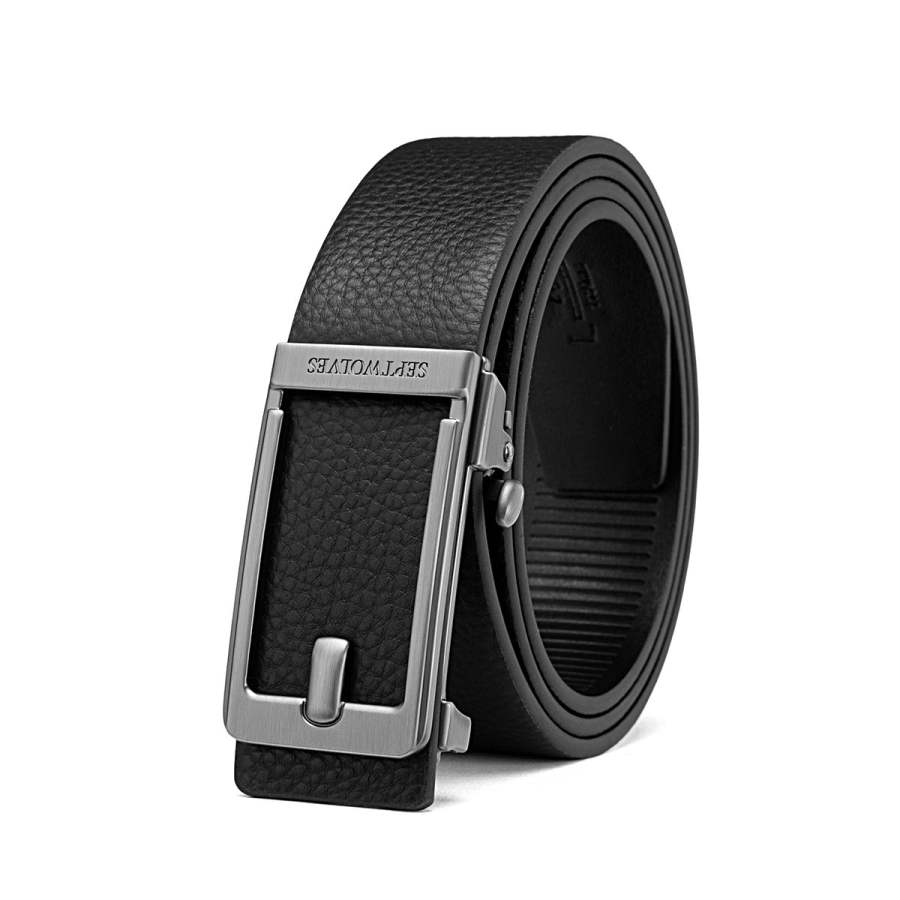 SEPTWOLVES SEPTWOLVES Cow Leather No Tooth Automatic Buckle Belt Men's Width 3.4cm