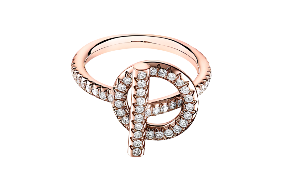 HERMES 18K Rose Gold Rings Women's Rose Gold
