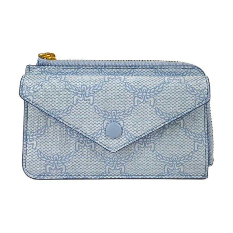 MCM MCM Leather Wallet Mini Women's Blue
