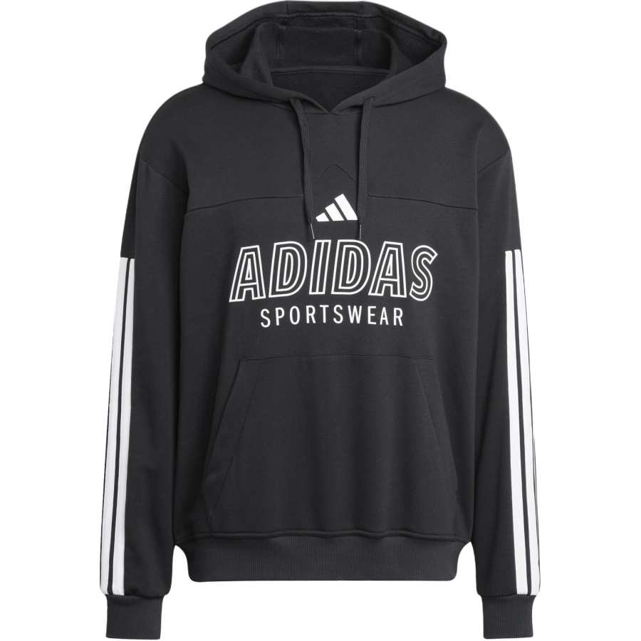 Adidas Adidas Clothing Sweatshirts Men's Black Hooded Moderate