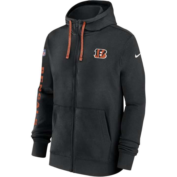 Nike Nike Cincinnati Bengals Sideline Team Issue Club Men's Nike Full Zip Hoodie
