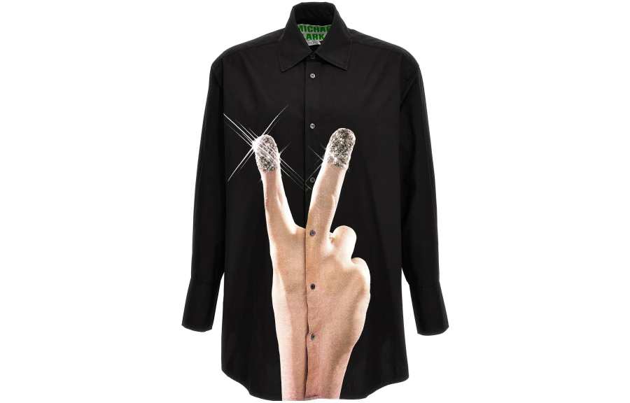 JW Anderson Shirts Men's Black Square Collar Moderate Other