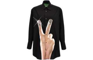 JW Anderson Shirts Men's Black Square Collar Moderate Other