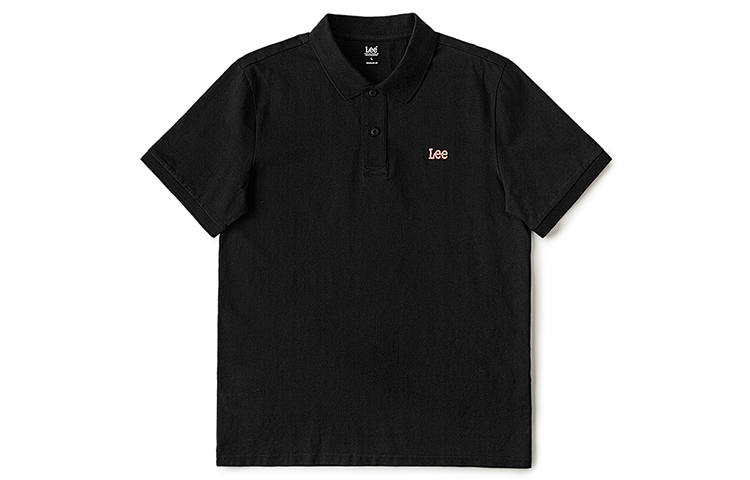 Lee Polo Shirts Men's Black Polo Collar Moderate Straight Fit