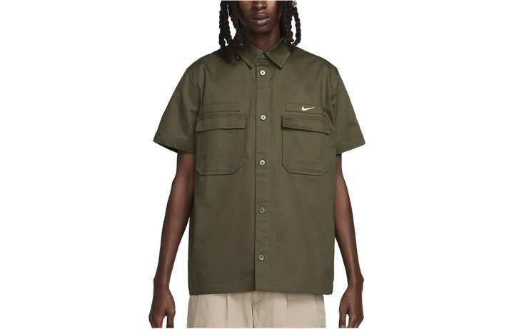 Nike Nike Life Men's Woven Military Short-Sleeve Button-Down Shirt