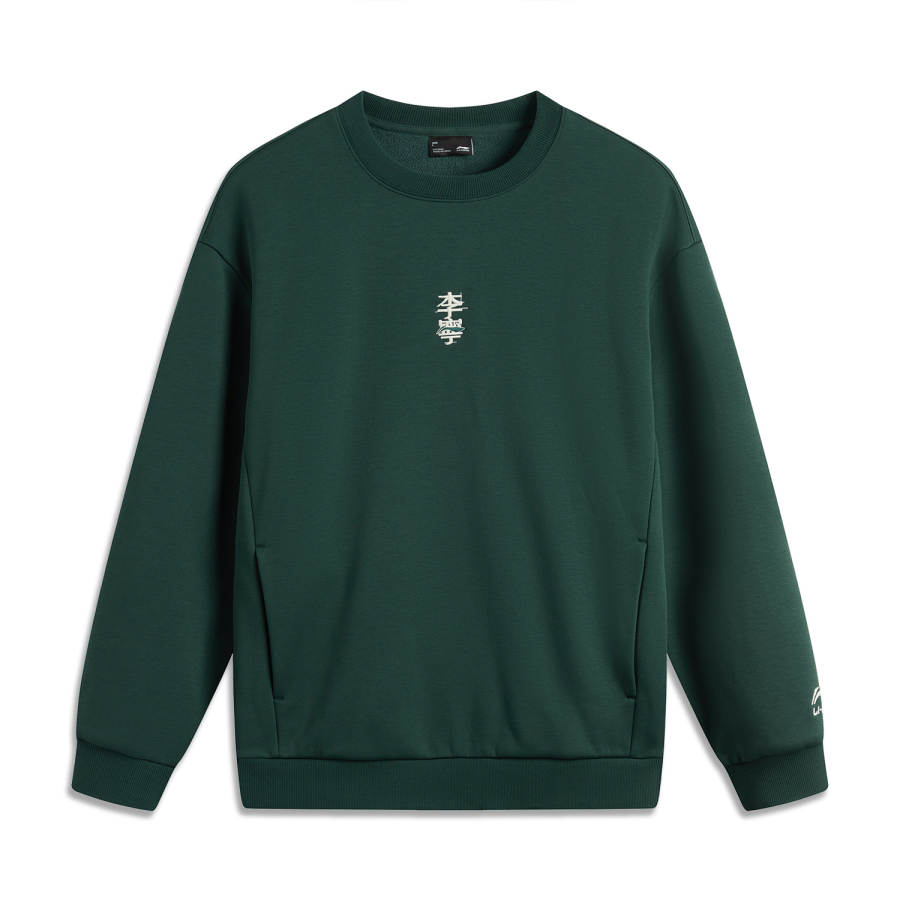 Li-Ning Li Ning Sports Life Collection Anti Static Antibacterial Fleece Lined Thermal Crew Neck Breathable Comfortable Casual