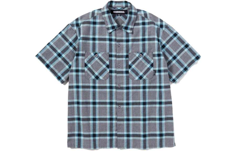 Neighborhood checked patch-pocket shirt