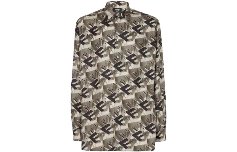 FENDI FENDI All-Over Logo Printed Oversized Shirt