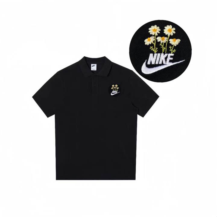 Nike Nike Polo Shirts Unisex Black Polo Collar Moderate Straight Fit