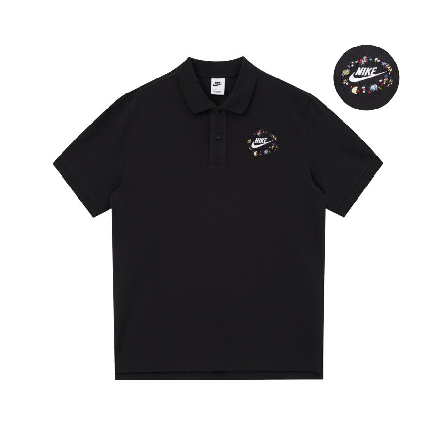 Nike Nike Polo Shirts Unisex Black Polo Collar Moderate Straight Fit