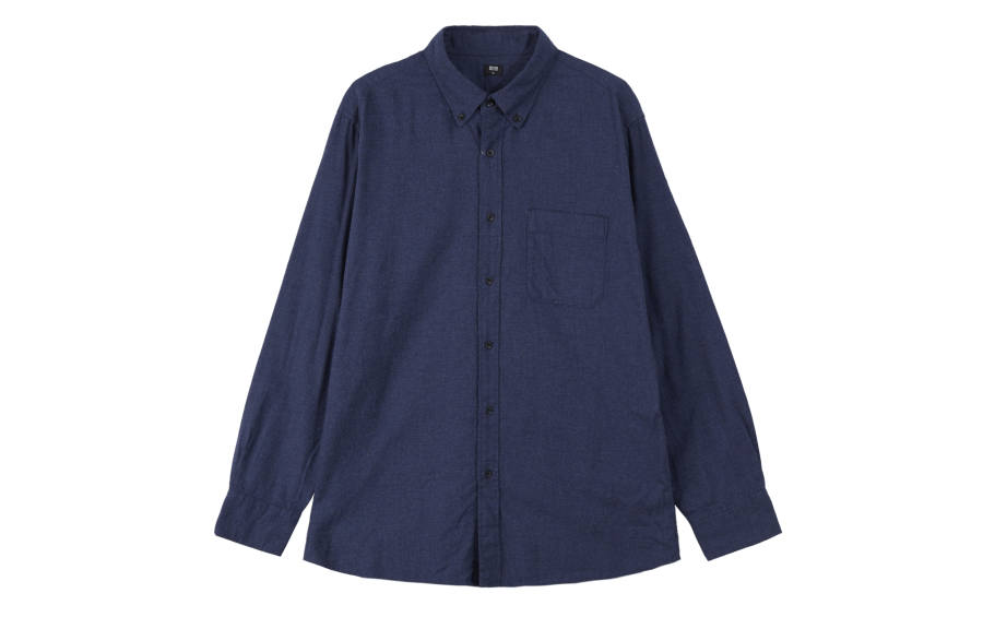 UNIQLO Shirts Unisex Sea Blue Pointed Collar Moderate Other
