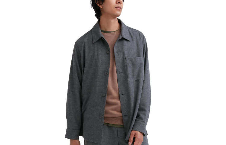 UNIQLO Shirts Unisex Sky Gray Lapel Moderate Other