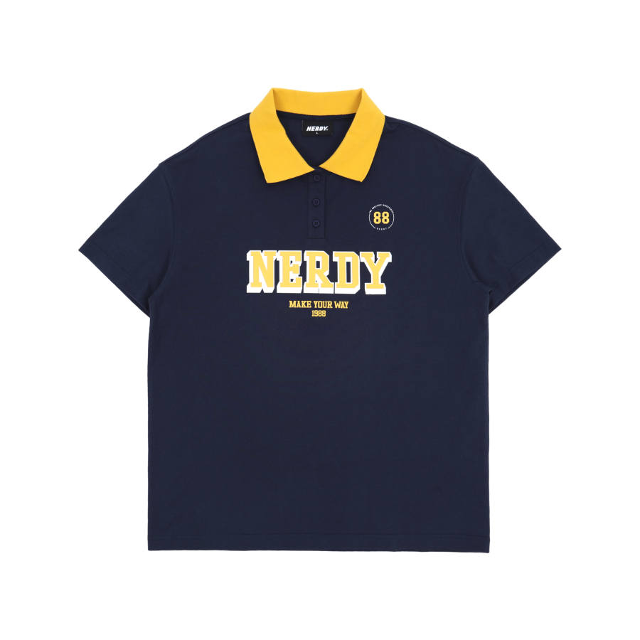 Nerdy SS24 Polo Shirt Unisex Dark Blue