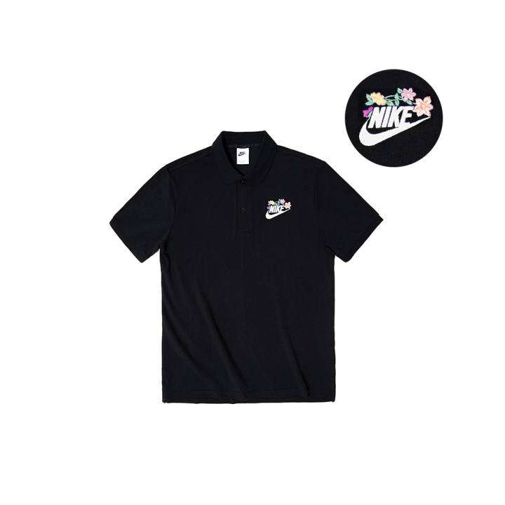 Nike Nike Polo Shirts Unisex Black Polo Collar Moderate Straight Fit