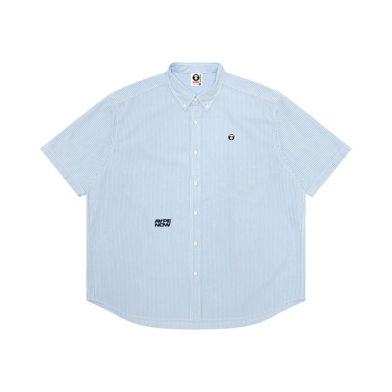 Aape Aape Aapenow moonface-logo striped shirt
