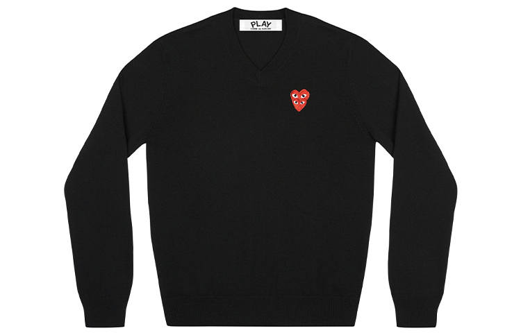 CDG Play CDG Play Sweaters Men's Black V Neck Moderate