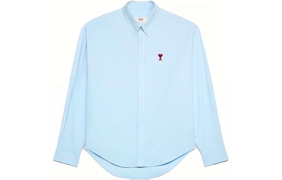 AMIPARIS Amiparis logo-embroidered poplin shirt