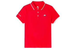 Kappa Polo Shirts Unisex Red 553 Polo Collar Moderate Straight Fit