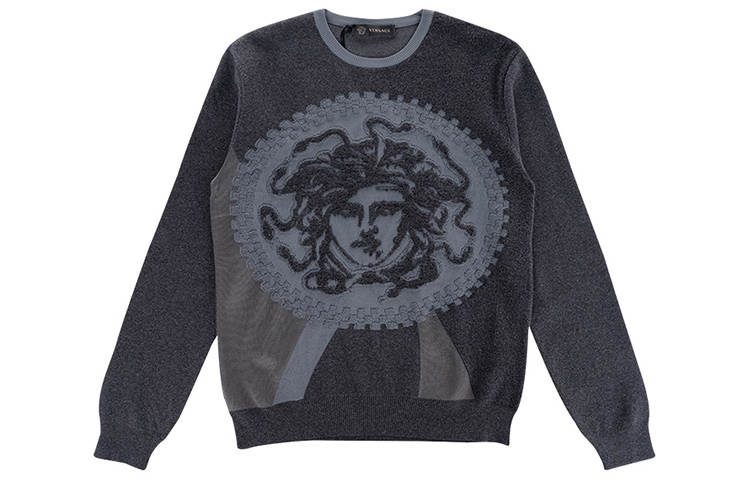 VERSACE Slim Fit Knitwear Men's Dark Gray
